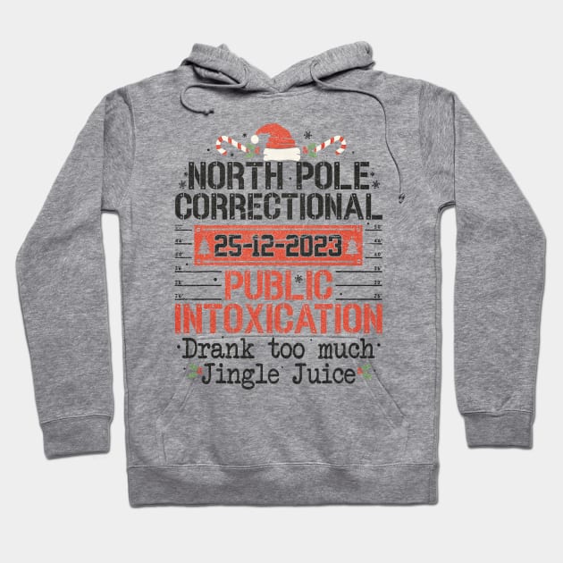 North Pole Correctional Public Intoxication Hoodie by Junalben Mamaril